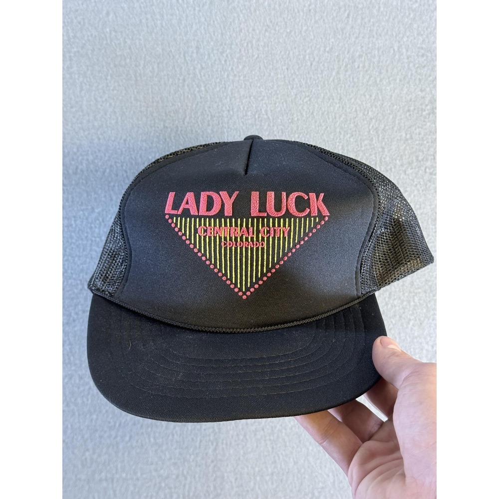 Lady Luck Central City Colorado Hat Cap Snap Back Mens One Size Black Trucker